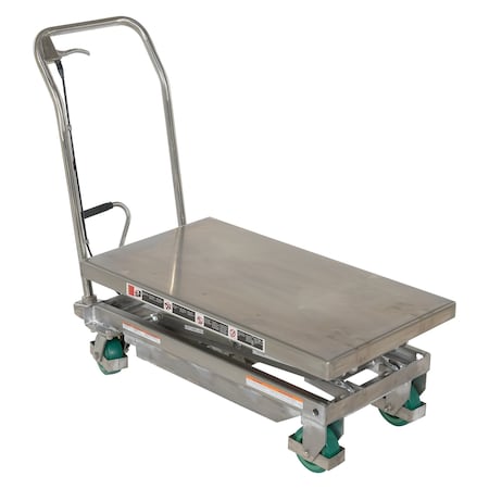 Vestil CART DBL SCISSOR 600LB CAPACITY STAINLESS STEEL CART-600-D-SS2